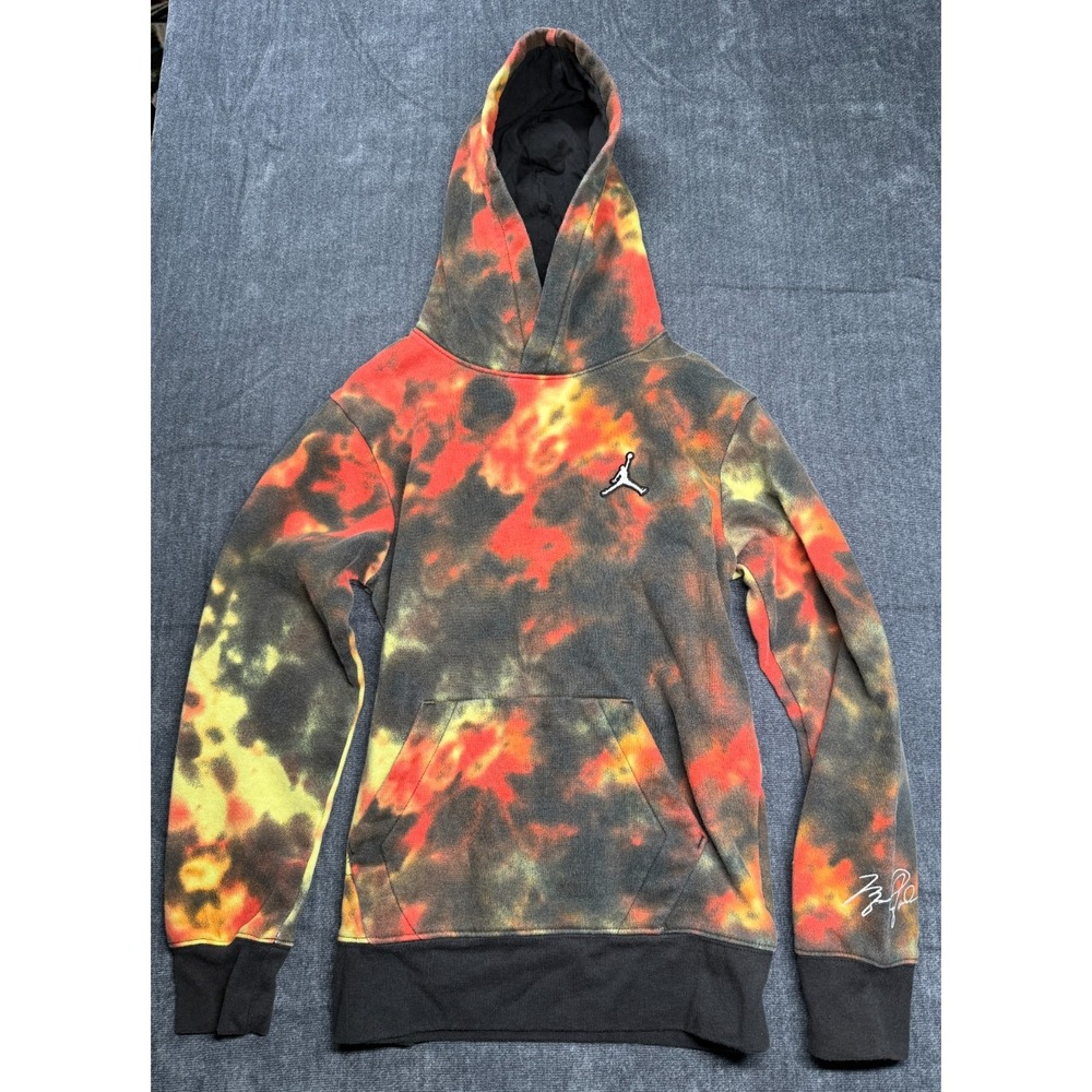 Youth Jordan Tie Dye Pullover Hoodie Multicolor Jumpman Sweatshirt Size Medium
